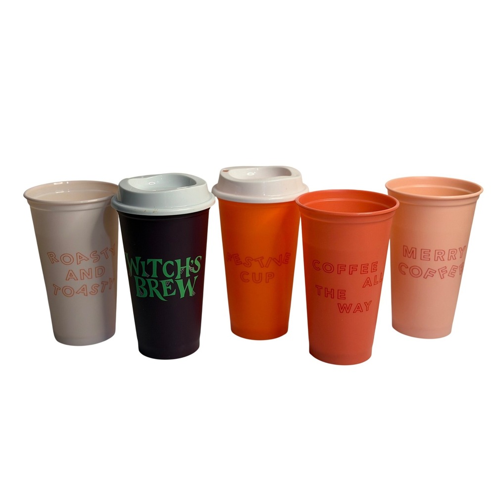 Starbucks Reusable Coffee Cup Set Multicolor Holiday Halloween Seasonal 16oz